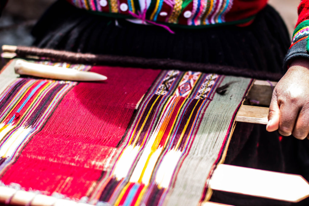 Close up of the weaving