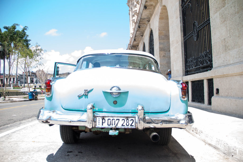 Blue Vintage Car Cuba
